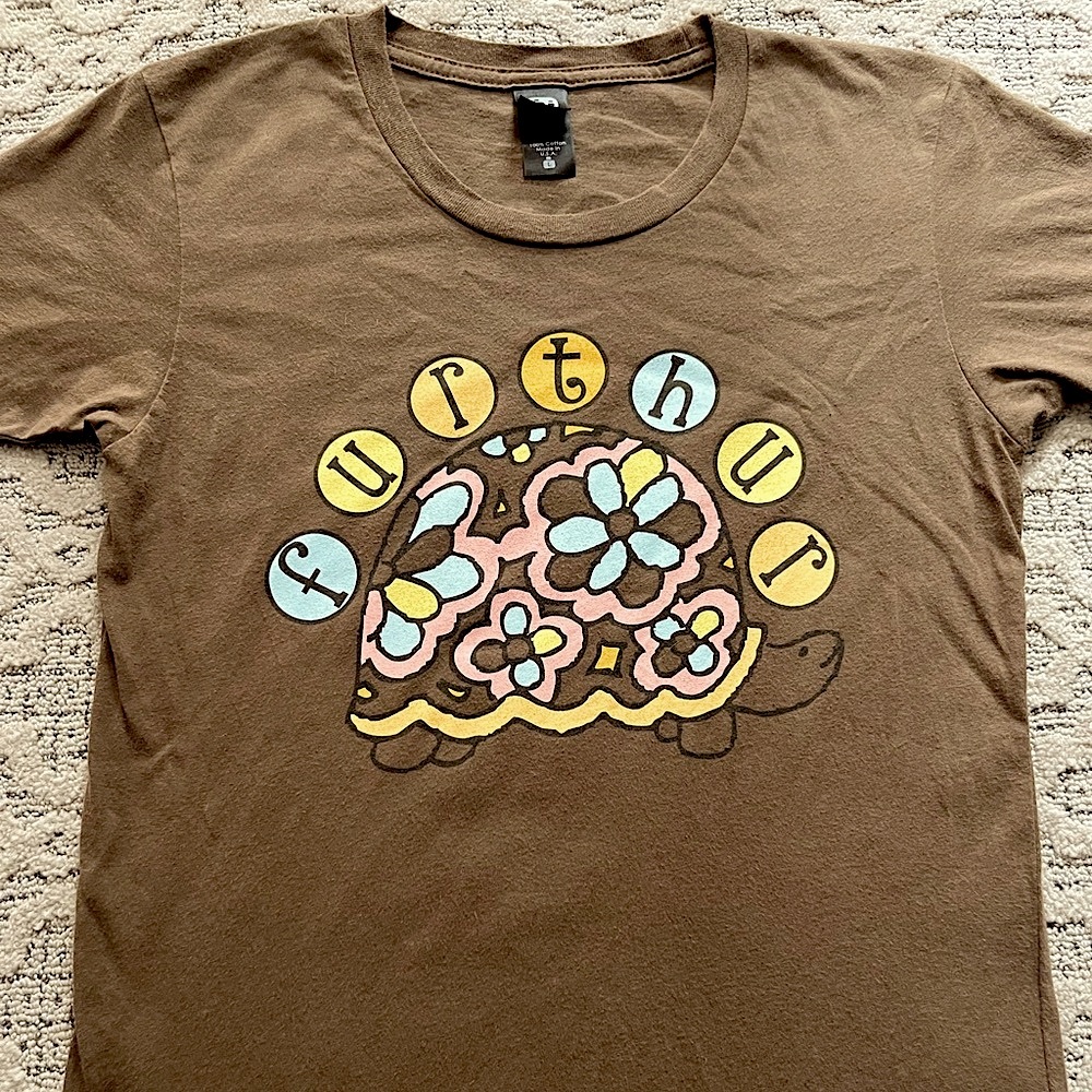 🐢 '11 Furthur Band Brown Grateful Dead Flowered Turtle Brown Retro Fit Doft Tee